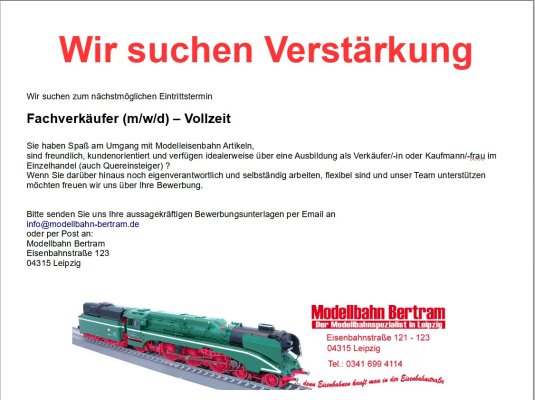 Wir suchen Verstärkung -