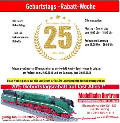 Modellbahn Bertram - seit 25 Jahren Ihr Modellbahnhändler in Leipzig - 