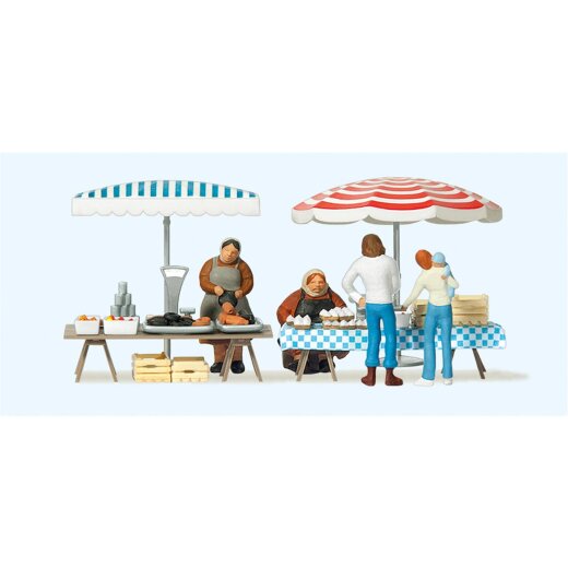 Preiser 10052 - Marktst&auml;nde. Fertigmodell