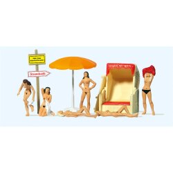 Preiser 10107 - Am FKK-Strand. Standkorb und Zubeh&ouml;r...