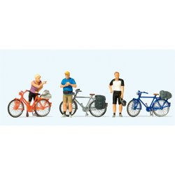 Preiser 10644 - H0 Stehende Radfahrer in sportli