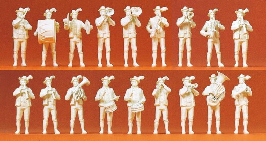 Preiser 16353 - Bayerische Volksmusik. 18 unbemalte Miniaturfiguren. Bausatz