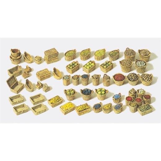 Preiser 17502 - K&ouml;rbe, Obst, Gem&uuml;se (lose). Bausatz