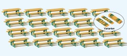 Preiser 24707 - 20 Biertischgarnituren. Bausatz