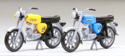 KRES 10150 - H0 Komplettmodelle 2x Simson S50, gelb und blau