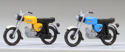 KRES 11150 - TT Komplettmodelle 2x Simson S50, gelb und blau