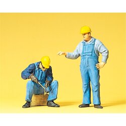 Preiser 45076 - Arbeiter mit Schutzhelm bei...