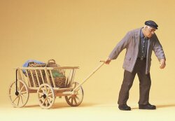 Preiser 45109 - Bauer, Leiterwagen ziehend