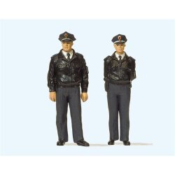 Preiser 63101 - Spur 1 Polizisten stehend. Blaue Uni