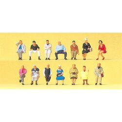 Preiser 75041 - Sitzende Reisende. 14 Miniaturfiguren