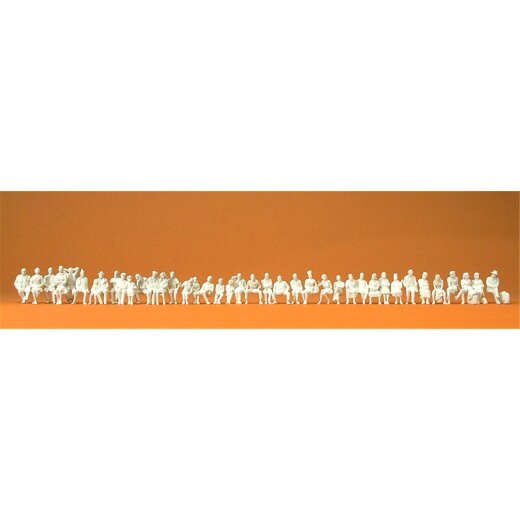 Preiser 75101 - Sitzende Reisende. 39 unbemalte Miniaturfiguren