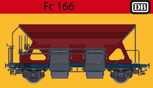 Exact-Train EX20081 - H0 DB FC166 Schotterwagen mit Handbremse Nr. 30 80 942 8 043-2