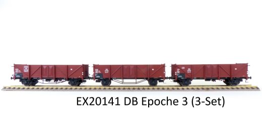 Exact-Train EX20141 - H0 DB Klagenfurt Omm34 (Blecht&uuml;r) (EX20141A), DB Duisburg Omm37 Leitwagen (Blecht&uuml;r) (EX20141B), DB Duisburg Omm37 (EUROP) (Blecht&uuml;r) (EX20141C)