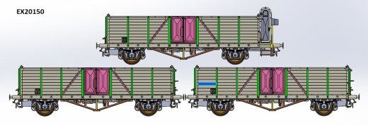 Exact-Train EX20150 - H0 DRG Villach Ommru 2053 (EX20150A), DRG Villach Ommru 2069 (EX20150B), DRG Villach Ommru 15070 (Bremserhaus) (EX20150C)