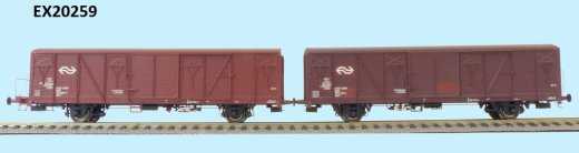 Exact-Train EX20259 - H0 NS GBS 2er Set Bremserb&uuml;hne und Ohne EUROP mit NS Logo f&uuml;r Fahradtransport Epoche IV