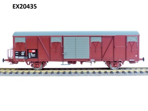 Exact-Train EX20435 - H0 SBB Gbs G&uuml;terwagen mit kleinem SBB Emblem, glattem Dach und T&uuml;ren mit Sicken Epoche VI