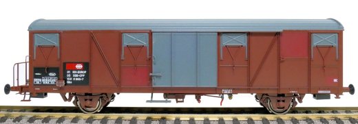 Exact-Train EX20438 - H0 SBB Gbs G&uuml;terwagen EUROP mit Farbfl&auml;chen, kleinem SBB Emblem, geripptem Dach und glatten T&uuml;ren Epoche V