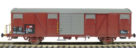 Exact-Train EX20440 - H0 SBB Gbs G&uuml;terwagen mit kleinem SBB Emblem, geripptem Dach und T&uuml;ren mit Sicken Epoche VI