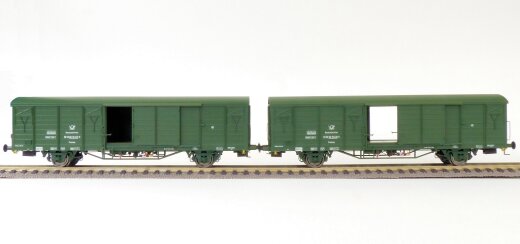 Exact-Train EX20470 - H0 DR 2er-Set G&uuml;terwagen Gbs Post 7 Sicken mit Beladung, Epoche IV (Zu &ouml;ffnenden T&uuml;ren)