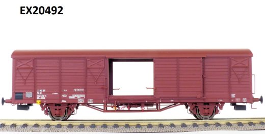 Exact-Train EX20492 - H0 DR 2er-Set Gbs [1500] G&uuml;terwagen, 7 Sicken und DR Gbs [1515] G&uuml;terwagen, 11 Sicken, Epoche Ivc (Zu &ouml;ffnenden T&uuml;ren)