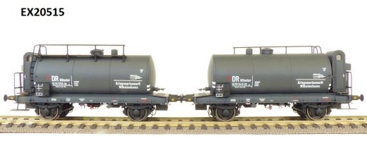 Exact-Train EX20515 - H0 DRG 2er Set 24m3 Einheitsbauart Leichtbau-Kesselwagen Kriegsmarinewerft Wilhelmshaven mit Bremserhaus