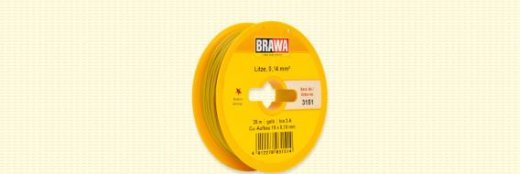 Brawa 3151 - Schaltlitze 0,14 mm&sup2;, 25 m Spule, gelb