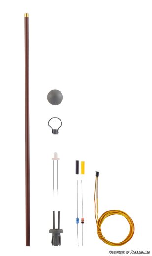 Viessmann 6727 - H0 Bausatz Holzmastleuchte DDR-Reichsbahn,LED warmwei&szlig;