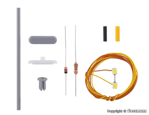 Viessmann 6926 - TT Bausatz Bahnsteigleuchte, LEDs wei&szlig;