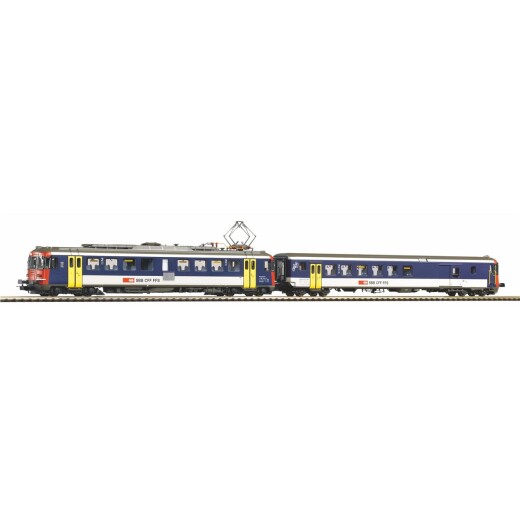 Piko 96855 - H0 2er Set Triebwg./Sound RBe 540 Triebwagen + BDt EW II Steuerwagen NPZ SBB, DC + PluX22 Dec.