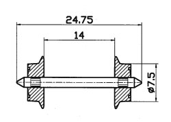Roco 40184 -  AC Radsatz  Paar 7,5mm     (40