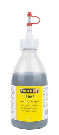 Faller 170662 - H0, TT, N, Z Einbett-Leim, schottergrau, 260 g