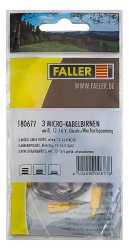 Faller 180677 - 3 Micro-Kabelbirnen, wei&szlig;