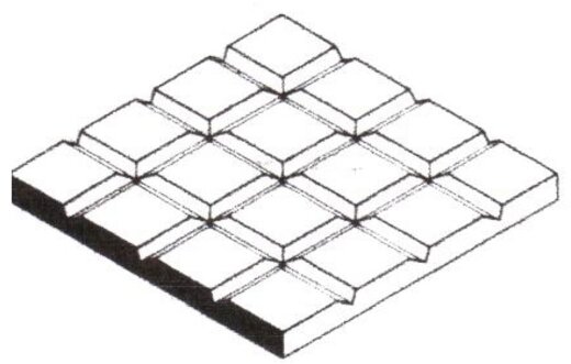 Evergreen 504501 -  Gehwegplatten, 1x150x300 mm, Raster 1,6 mm, 1 St&uuml;ck
