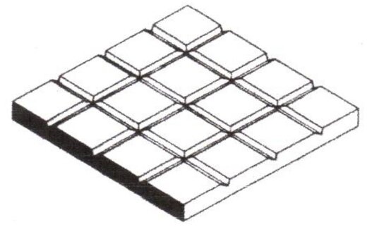 Evergreen 504516 -  Gehwegplatten , 1x150x300 mm.Raster 6,3x6,3 mm, 1St&uuml;ck