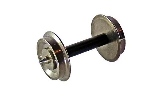 M&uuml;ller-Achsen 100302 - HO- Radsatz DC 11,4 mm Achse 24,4 mm einseitig Isoliert