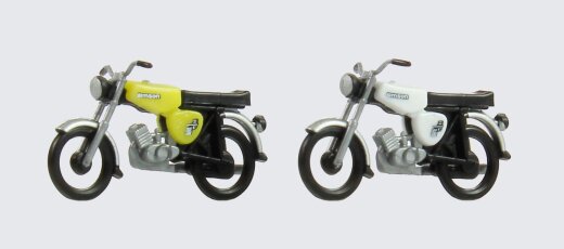 KRES 11161 - TT Komplettmodelle 2x Simson S51, wei&szlig; und schwefelgelb