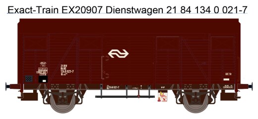 Exacttrain EX20907 - NS Gls 1440 Van Werkstattwagen mit braunen Luftklappen Nr. 1340 021-7 Ep. IV