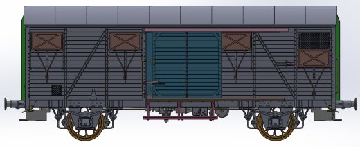 Exact-Train EX20920 - H0 SNCF Gs Type K mit franz&ouml;sischen Lager und franz&ouml;sischen Speichernr&auml;der Braun Epoche III