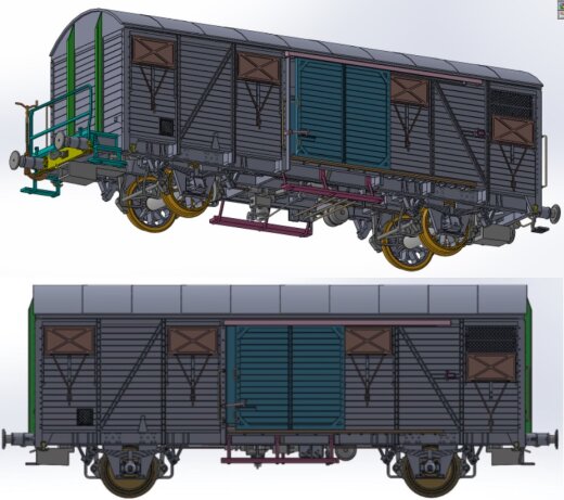 Exacttrain EX20921 - 2er-Set SNCF Gs Type K 347042 mit UIC SKF Lager und Diskus R&auml;der und Gs Type K 336248 OCEM Lager und Leonard Speichenr&auml;dern Braun Ep. III