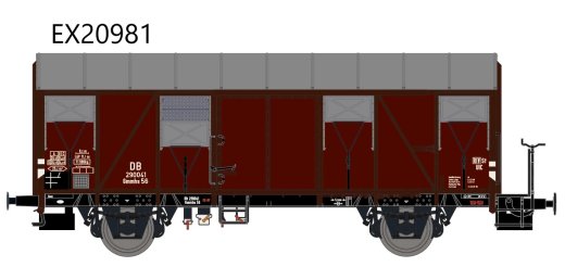 Exact-Train EX20981 - H0 DB Gmmhs 56 EUROP mit Bremserb&uuml;hne und aluminium Luftklappen Epoche III Nr. 290041