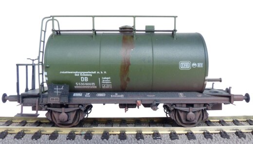 Exacttrain EX22053 - DB 30m3 Uedinger Kesselwagen Gr&uuml;n IVG Nr.5 530 600 (Verschmutzt) Ep. III