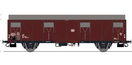 Exact-Train EX23100 - H0 DB G&uuml;terwagen Gbs 252 mit DB emblem auf T&uuml;r Epoche IV