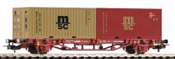 Piko 97153 - H0 Containertragwg 2x 20 Container MSC FS IV