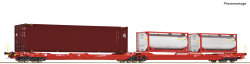 Roco 77400 - H0 Doppeltwg.T3000e+Container+Tan