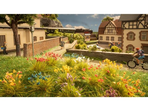 Noch 06805 - H0/TT Blumen 250 st&uuml;ck, gr&uuml;n-gelb, blau-wei&szlig;