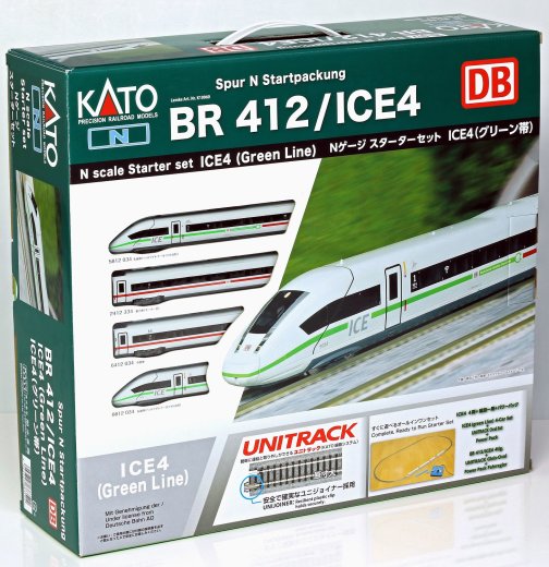 Kato K10960 - ICE4, 4-tlg. DBAG/Klimasch&uuml;tzer, Startset Gleis-Oval, Trafo