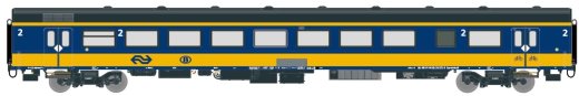 Exact-Train EX11023 - H0 NS ICRm Garnitur 1 (Amsterdam - Brussel) f&uuml;r den Hsl-Strecke eingesetzt Endwagen Bpmbdez8 ( Neue Farbe Gelb / Blau) Epoche VI