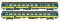 Exact-Train EX11060 - H0 2-er Set NS ICR (Originalversion) f&uuml;r den nachverkehr nach Belgi&euml;, Deutchsland und Luxembourg Gep&auml;ckwagen BKD und Reisezugwagen B ( Alte Farbe Gelb / Blau) Epoche IV