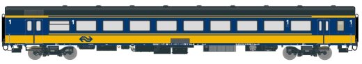 Exact-Train EX11100 - H0 NS ICRm Reisezugwagen A( Neue farbe Gelb / Blau) Epoche V