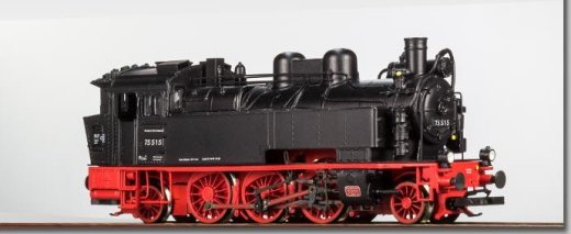 Beckmann 1010 607  TT - Dampflokomotive BR 75.5, 75 515 DR, Ep.III, Museumslok Chemnitz-Hilbersd.